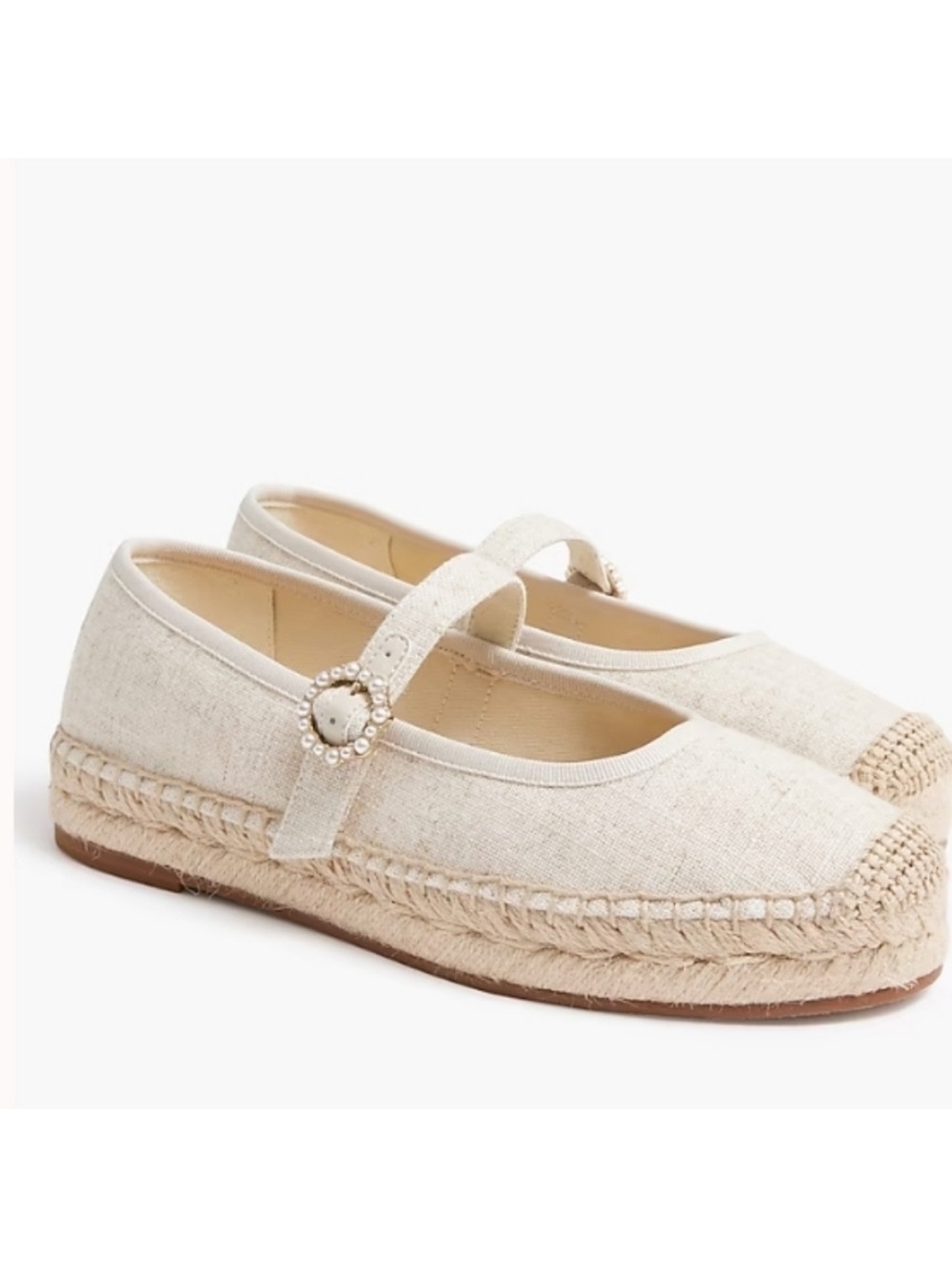 J.Crew linen espadrille Mary Jane’s sz 8.5